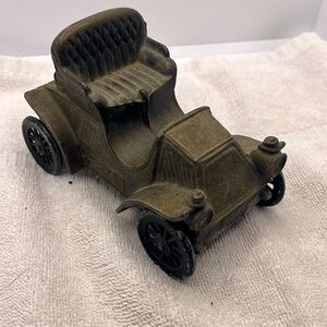 Antique Banthrico 1902 Rambler Diecast Car Coin Bank Submarine Base Credit Union